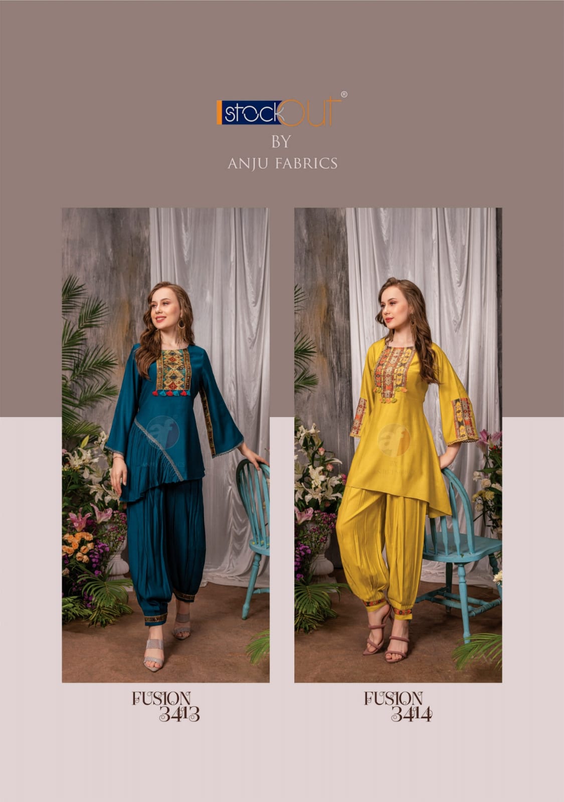 Fusion Vol 3 Afghani Style Kurti With Bottom Catalog